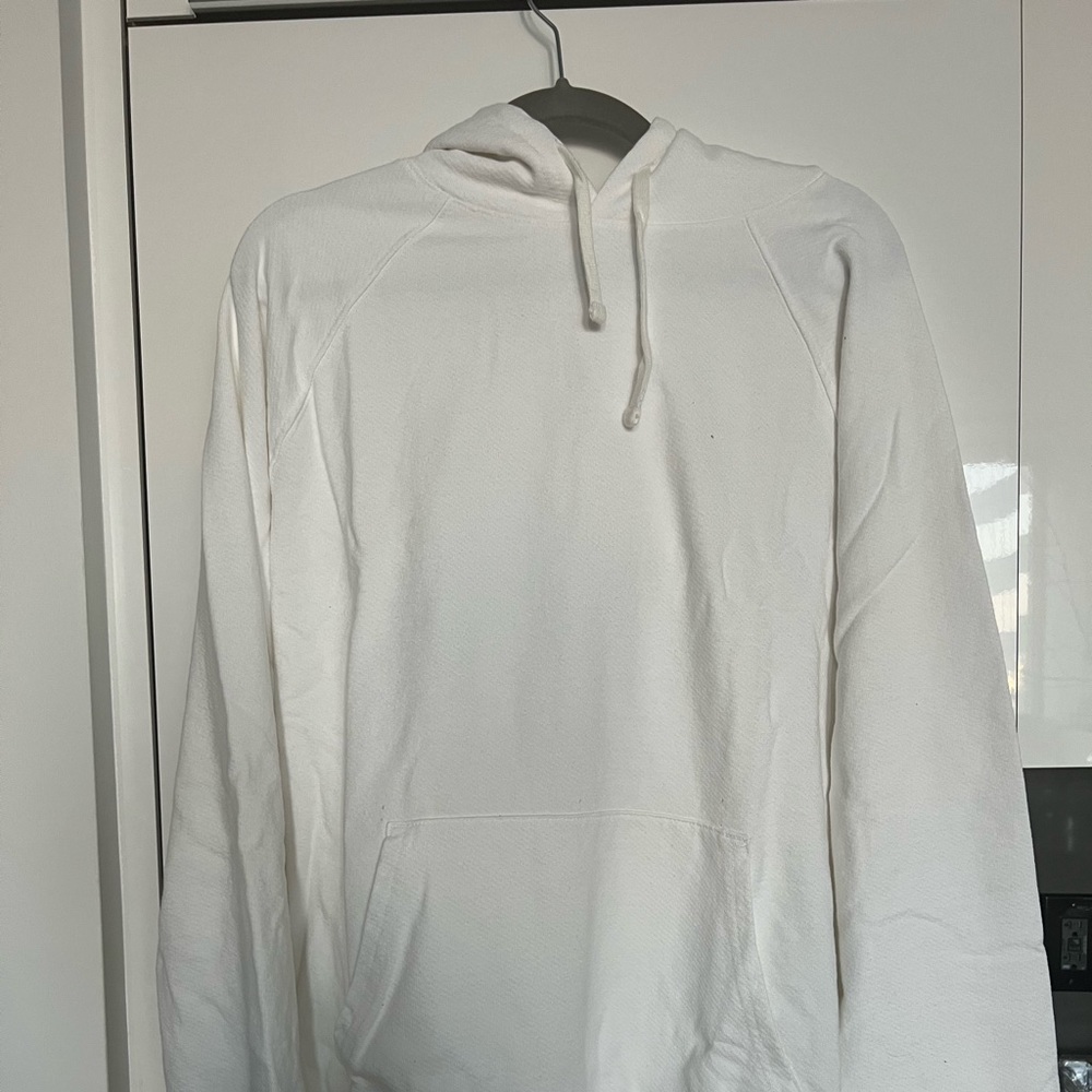 WHITE OVERSIZED UNISEX RECYCLED TERRY HOODIE (NEW!!)
